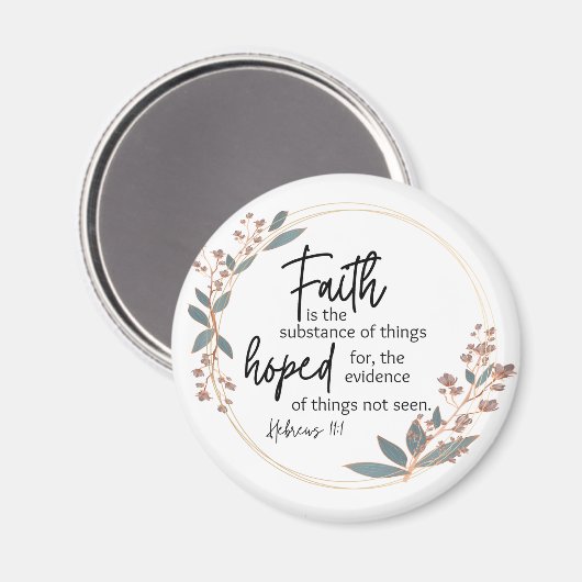 Faith Round Magnet (Vorderseite/Rückseite)