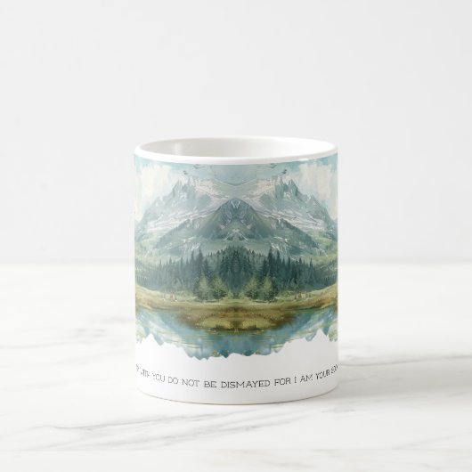 Faith Scripture Isaiah 41:10 Mountain Mug Kaffeetasse (Mittel)