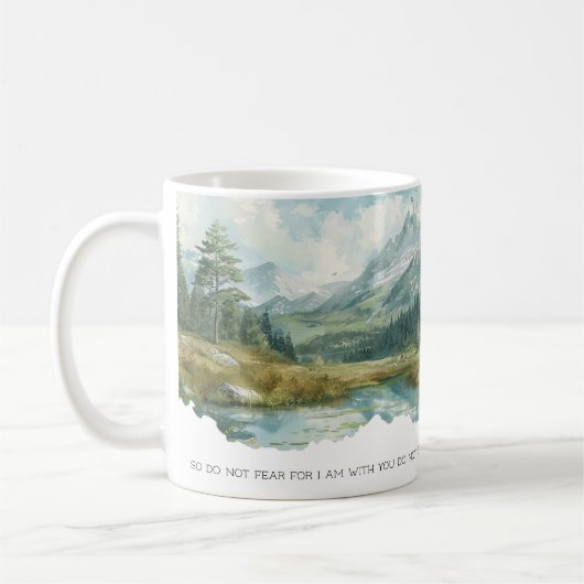 Faith Scripture Isaiah 41:10 Mountain Mug Kaffeetasse (Links)