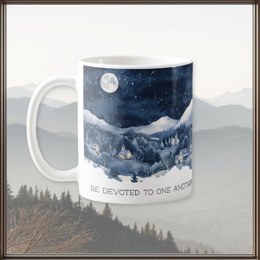 Faith Scripture Snow Mountain Romans 12:10 Mug Kaffeetasse