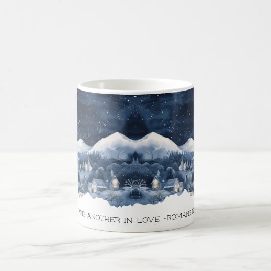 Faith Scripture Snow Mountain Romans 12:10 Mug Kaffeetasse (Mittel)