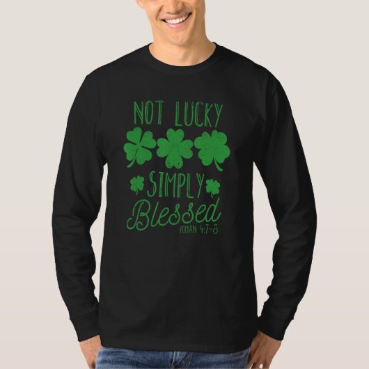 Faith Shamrock Patricks Day Irish Not Lucky Simple T-Shirt (Vorderseite)