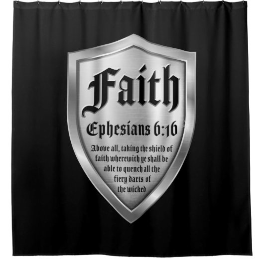 Faith Shield Christlich Faith Bible Verse Ephesian Duschvorhang (Vorderseite)