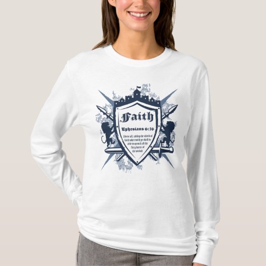 Faith Shield Christlich Faith Bible Verse Ephesian T-Shirt (Vorderseite)