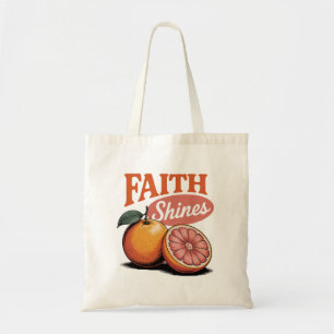 Faith Shines Orange Grapefruit Retro Christliches Tragetasche