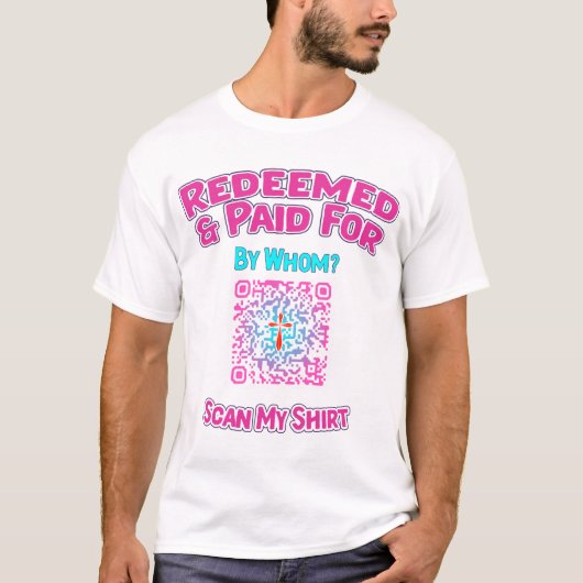 Faith Statement-Shirt mit QR-Code-Beispiellink T-Shirt (Vorderseite)