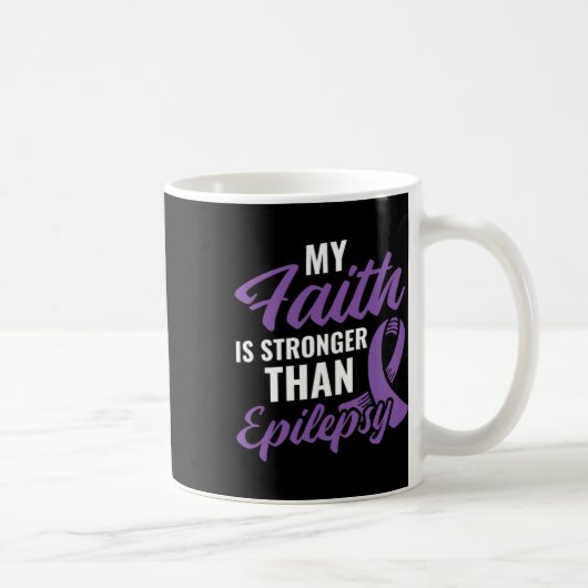 Faith Stronger Than Epilepsy Epilepsy Awareness Pa Kaffeetasse (Rechts)