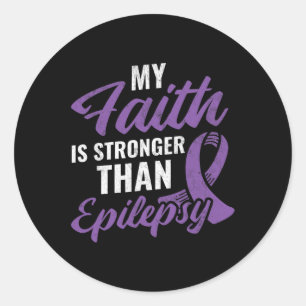 Faith Stronger than Epilepsy Epilepsy Awareness Pa Runder Aufkleber