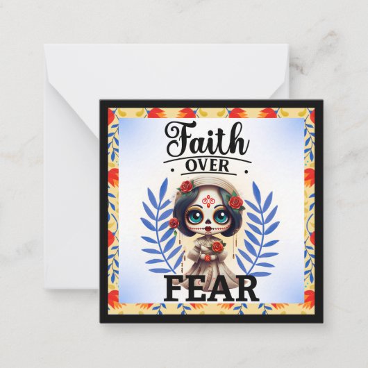 Faith Sugar Skull Mitteilungskarte (Vorderseite)