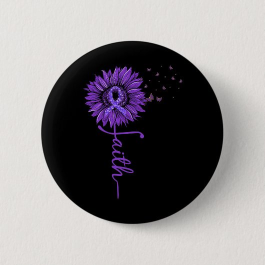 Faith Sunflower Lila Heimer's Awareness Button (Vorderseite)