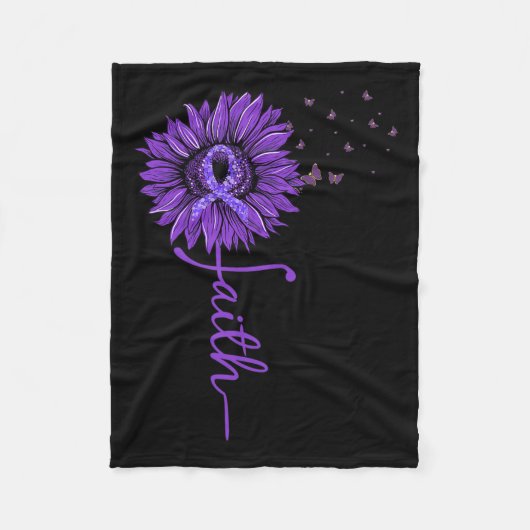 Faith Sunflower Lila Heimer's Awareness Fleecedecke (Vorderseite)