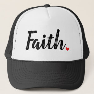 FAITH Textur Buchstaben mit rotem HERZ   Truckerkappe