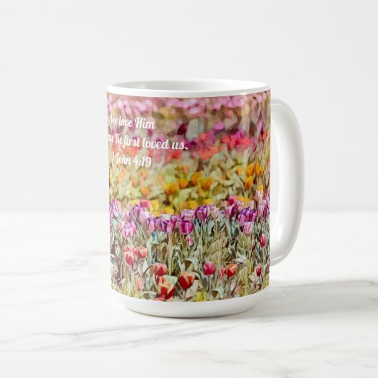 Faith Tulip Floral Scripture Liebe Tasse Cup (VorderseiteRechts)