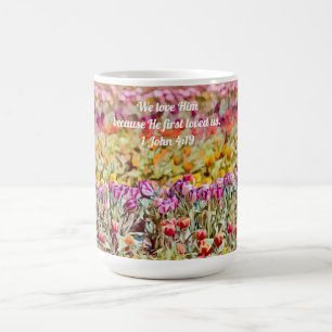 Faith Tulip Floral Scripture Liebe Tasse Cup