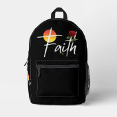 Faith Typografie mit Rose Bedruckter Rucksack (Vorderseite)