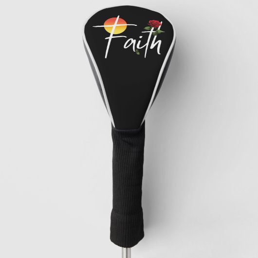 Faith Typografie mit Rose Golf Headcover (Vorderseite)