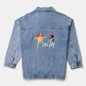 Faith Typografie mit Rose Jeansjacke (Rückseite)