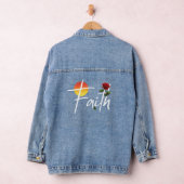Faith Typografie mit Rose Jeansjacke (Hangar)