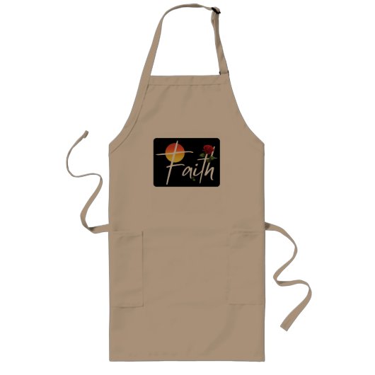 Faith Typografie mit Rose Lange Schürze (Vorne)