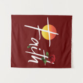 Faith Typografie mit Rose Wandteppich (Vorderseite (Horizontal))