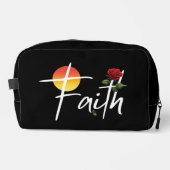Faith Typografie mit Rose Waschbeutel (Vorderseite)