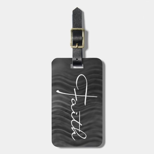 Faith Typografy Christlich Black and White Modern Gepäckanhänger (Vorderseite vertikal)