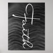 Faith Typografy Christlich Black and White Modern Poster (Vorne)