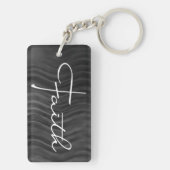 Faith Typografy Christlich Black and White Modern Schlüsselanhänger (Rückseite)