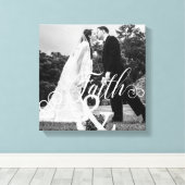 FAITH Typografy Foto Overlay Leinwanddruck (Insitu (Holzboden))