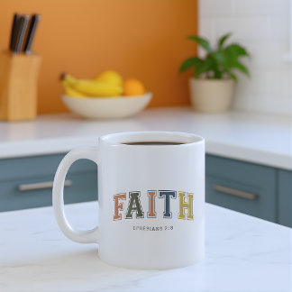 Faith Varsity Style Text Ephesians 2:18 Kaffeetasse