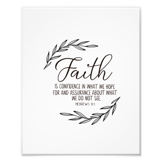 Faith Wall Art, Bible Verse, Hebräer 11:1 Fotodruck (Vorne)