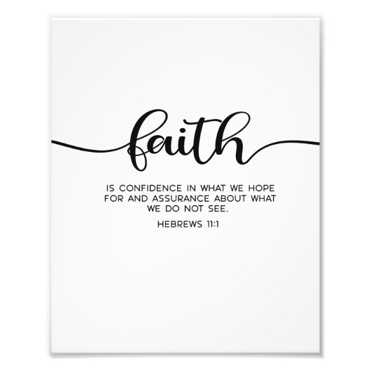 Faith Wall Art, Bible Verse, Hebräer 11:1 Fotodruck (Vorne)