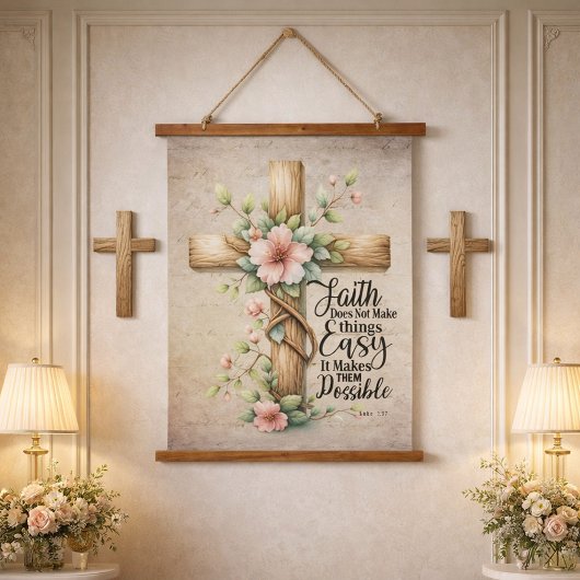 Faith Wandteppich Mit Holzrahmen