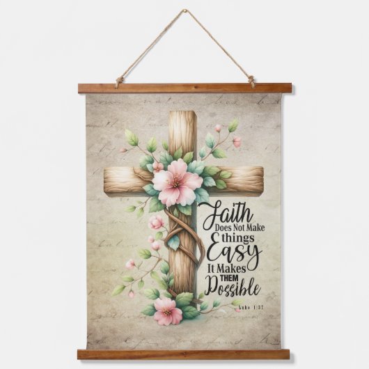 Faith Wandteppich Mit Holzrahmen (Vorderseite)