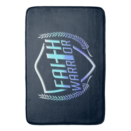 Faith Warrior Christian Blue Badematte (Vorderseite Vertikal)