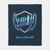 Faith Warrior Christian Blue Fleecedecke (Vorderseite)