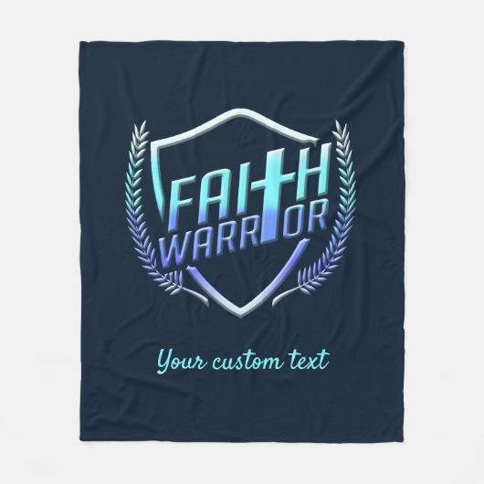 Faith Warrior Christian Blue Fleecedecke (Vorderseite)