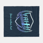 Faith Warrior Christian Blue Fleecedecke (Vorderseite (Horizontal))