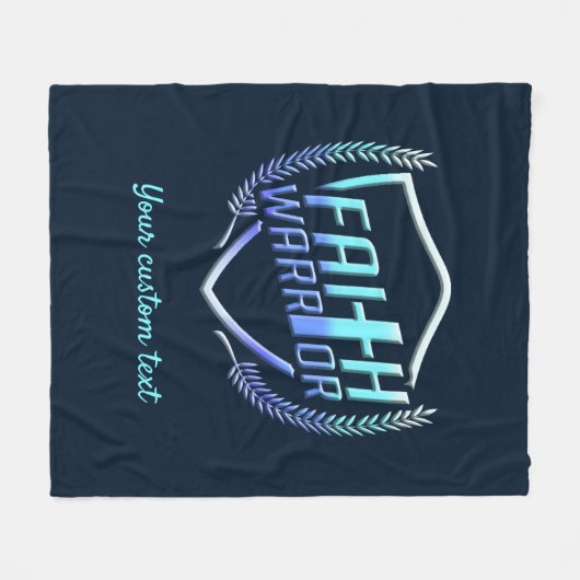 Faith Warrior Christian Blue Fleecedecke (Vorderseite (Horizontal))