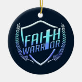 Faith Warrior Christian Blue Keramik Ornament (Vorne)