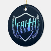 Faith Warrior Christian Blue Keramik Ornament (Links)