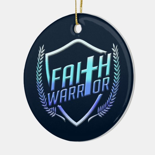 Faith Warrior Christian Blue Keramik Ornament (Links)