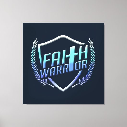 Faith Warrior Christian Blue Leinwanddruck (Vorderseite)