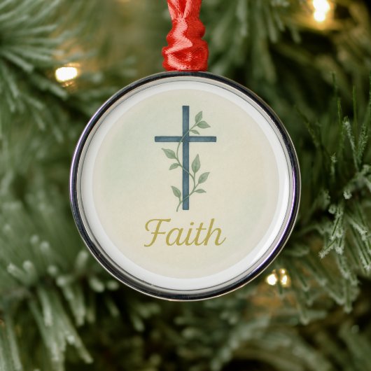 “Faith” Watercolor Christmas Ornament (Baum)