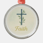 “Faith” Watercolor Christmas Ornament (Vorne)