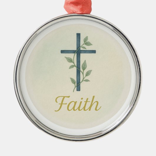 “Faith” Watercolor Christmas Ornament (Vorne)