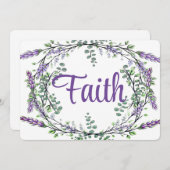 Faith watercolor Lavender Eucalyptus romantic Einladung (Vorne/Hinten)