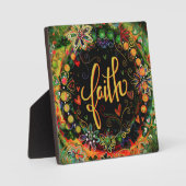Faith Whimsical Boho Hübsch Inspirivity Easel Fotoplatte (Vorderseite)