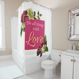 Faith Women Floral: Machen Sie alles mit Liebe-Ges Duschvorhang
