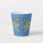 Faith Word Art Blue Butterfly Flügel Latte Tasse C (Vorderseite)